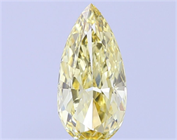 Picture of Lab Grown Diamond 1.50 Carats, Pear with  Cut, Fancy Intense Yellow Color, VS1 Clarity and Certified by IGI