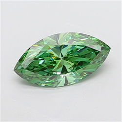 Picture of Lab Grown Diamond 3.00 Carats, Marquise with  Cut, Fancy Vivid Green Color, VS2 Clarity and Certified by IGI