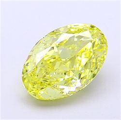 Picture of Lab Grown Diamond 1.47 Carats, Oval with  Cut, Fancy Vivid Yellow Color, VS1 Clarity and Certified by IGI