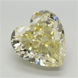 Picture of Lab Grown Diamond 5.25 Carats, Heart with  Cut, Fancy Intense Yellow Color, VS1 Clarity and Certified by IGI
