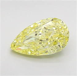 Picture of Lab Grown Diamond 4.02 Carats, Pear with  Cut, Fancy Vivid Yellow Color, VS1 Clarity and Certified by IGI