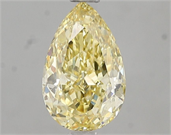 Picture of Lab Grown Diamond 1.55 Carats, Pear with  Cut, Fancy Intense Yellow Color, VS2 Clarity and Certified by IGI