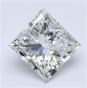 Natural Diamond 1.20 Carats, Princess with  Cut, F Color, I1 Clarity and Certified by GIA