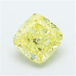 Picture of Lab Grown Diamond 1.59 Carats, CUSHION MODIFIED with  Cut, Fancy Yellow Color, VVS2 Clarity and Certified by IGI
