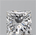 Natural Diamond 0.83 Carats, Princess with  Cut, F Color, VVS1 Clarity and Certified by GIA