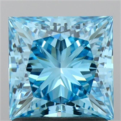 Picture of Lab Grown Diamond 1.51 Carats, Princess with  Cut, Fancy Vivid Blue Color, VVS2 Clarity and Certified by IGI