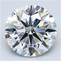 Natural Diamond 2.85 Carats, Round with Excellent Cut, H Color, VS2 Clarity and Certified by GIA