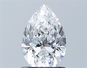 Picture of Natural Diamond 0.91 Carats, Pear with  Cut, D Color, VS1 Clarity and Certified by GIA