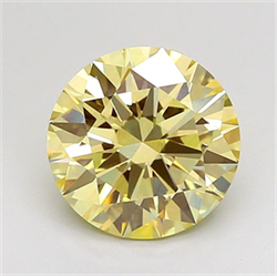 Picture of Lab Grown Diamond 2.02 Carats, Round with Excellent Cut, Fancy Yellow Color, VS1 Clarity and Certified by IGI