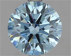 Picture of Lab Grown Diamond 2.05 Carats, Round with Ideal Cut, Fancy Vivid Blue Color, VS1 Clarity and Certified by IGI