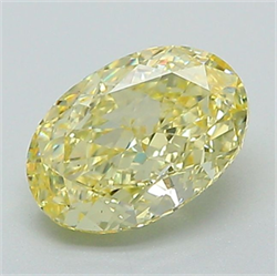 Picture of Lab Grown Diamond 1.23 Carats, Oval with  Cut, Fancy Intense Yellow Color, VS1 Clarity and Certified by IGI