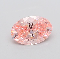 Picture of Lab Grown Diamond 1.51 Carats, Oval with  Cut, Fancy Vivid Pink Color, VS1 Clarity and Certified by IGI