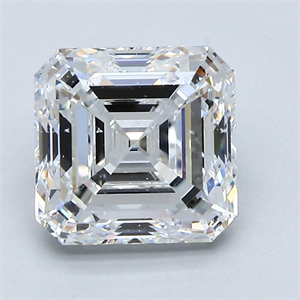 Foto Diamante Natural 2.50 quilates, Asscher , Color D, claridad SI1 y certificado GIA de