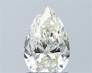 Picture of Natural Diamond 0.90 Carats, Pear with  Cut, J Color, IF Clarity and Certified by IGI