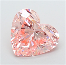 Picture of Lab Grown Diamond 4.09 Carats, Heart with  Cut, Fancy Intense Pink Color, VVS2 Clarity and Certified by IGI