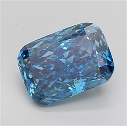 Picture of Lab Grown Diamond 4.06 Carats, CUSHION MODIFIED with  Cut, Fancy Vivid Blue Color, VS1 Clarity and Certified by IGI