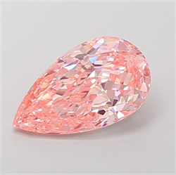 Picture of Lab Grown Diamond 4.32 Carats, Pear with  Cut, Fancy Vivid Pink Color, VS1 Clarity and Certified by IGI
