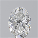 Natural Diamond 1.02 Carats, Oval with  Cut, F Color, SI2 Clarity and Certified by GIA