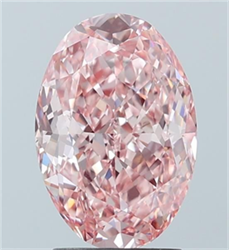 Picture of Lab Grown Diamond 2.71 Carats, Oval with  Cut, Fancy Vivid Pink Color, VVS2 Clarity and Certified by IGI