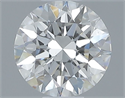 Natural Diamond 0.52 Carats, Round with Excellent Cut, H Color, VS2 Clarity and Certified by GIA