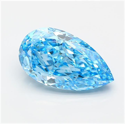 Picture of Lab Grown Diamond 4.54 Carats, Pear with  Cut, Fancy Vivid Blue Color, VVS2 Clarity and Certified by IGI