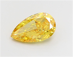 Picture of Lab Grown Diamond 2.90 Carats, Pear with  Cut, Fancy Vivid Yellow Color, VS1 Clarity and Certified by IGI