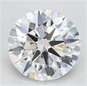 Lab Grown Diamond 3.78 Carats, Round with Excellent Cut, D Color, VVS2 Clarity and Certified by GIA
