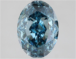 Picture of Lab Grown Diamond 2.41 Carats, Oval with  Cut, Fancy Vivid Blue Color, VVS2 Clarity and Certified by IGI