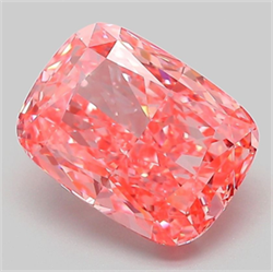 Picture of Lab Grown Diamond 3.18 Carats, CUSHION MODIFIED with  Cut, Fancy Vivid Pink Color, VS1 Clarity and Certified by IGI