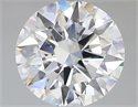 Lab Grown Diamond 2.52 Carats, Round with Ideal Cut, E Color, VVS2 Clarity and Certified by IGI