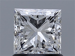 Picture of Natural Diamond 0.90 Carats, Princess with  Cut, E Color, VS1 Clarity and Certified by GIA