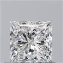 Natural Diamond 0.71 Carats, Princess with  Cut, F Color, VVS2 Clarity and Certified by GIA