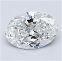 Natural Diamond 2.50 Carats, Oval with  Cut, F Color, VS2 Clarity and Certified by GIA