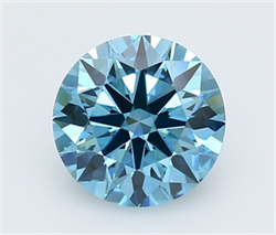 Picture of Lab Grown Diamond 2.97 Carats, Round with Ideal Cut, Fancy Vivid Blue Color, VVS2 Clarity and Certified by IGI