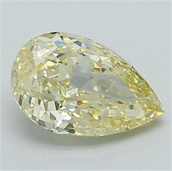 Picture of Lab Grown Diamond 1.33 Carats, Pear with  Cut, Fancy Intense Yellow Color, VS1 Clarity and Certified by IGI