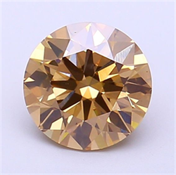 Picture of Lab Grown Diamond 1.35 Carats, Round with Excellent Cut, Fancy Brown Color, VS1 Clarity and Certified by IGI