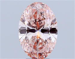 Picture of Lab Grown Diamond 4.84 Carats, Oval with  Cut, Fancy Vivid Pink Color, VS1 Clarity and Certified by IGI