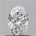 Natural Diamond 0.50 Carats, Oval with  Cut, D Color, VVS2 Clarity and Certified by GIA