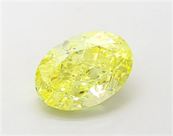 Picture of Lab Grown Diamond 2.03 Carats, Oval with  Cut, Fancy Vivid Yellow Color, VS2 Clarity and Certified by IGI