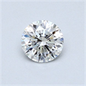 Natural Diamond 0.54 Carats, Round with Excellent Cut, H Color, VS2 Clarity and Certified by GIA