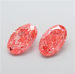 Picture of Lab Grown Diamond 5.01 Carats, Oval with  Cut, Fancy Vivid Pink Color, VS2 Clarity and Certified by IGI