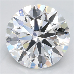 Picture of Lab Grown Diamond 2.15 Carats, Round with Excellent Cut, D Color, FL Clarity and Certified by GIA