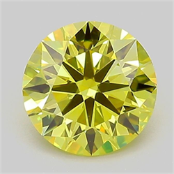 Picture of Lab Grown Diamond 1.51 Carats, Round with Ideal Cut, Fancy Intense Yellow Color, VVS2 Clarity and Certified by IGI
