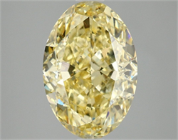 Picture of Lab Grown Diamond 4.06 Carats, Oval with  Cut, Fancy Vivid Yellow Color, VS2 Clarity and Certified by IGI