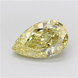 Picture of Lab Grown Diamond 2.09 Carats, Pear with  Cut, Fancy Light Yellow Color, VS1 Clarity and Certified by IGI