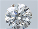 Natural Diamond 0.72 Carats, Round with Excellent Cut, H Color, SI1 Clarity and Certified by GIA