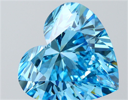 Picture of Lab Grown Diamond 6.30 Carats, Heart with  Cut, Fancy Vivid Blue Color, VS1 Clarity and Certified by IGI