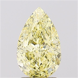 Picture of Lab Grown Diamond 2.07 Carats, Pear with  Cut, Fancy Intense Yellow Color, VS2 Clarity and Certified by IGI