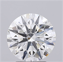 Lab Grown Diamond 2.60 Carats, Round with Excellent Cut, F Color, IF Clarity and Certified by GIA