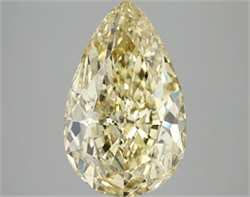 Picture of Lab Grown Diamond 5.06 Carats, Pear with  Cut, Fancy Vivid Yellow Color, VS2 Clarity and Certified by IGI